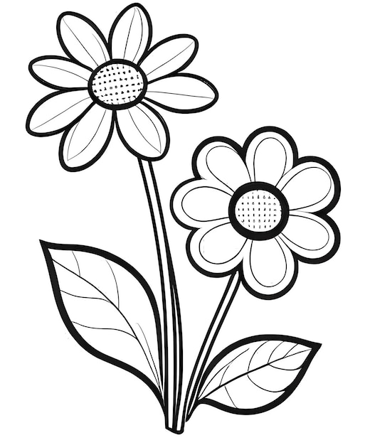 Zdjęcie kolorystyka dla dzieci piękne kwiaty kolorystyka przeciwstresowa zarys wzór kwiatowy