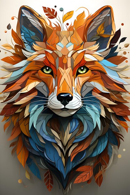 Kolorystyka Fox Crisp Lines Mandala Background