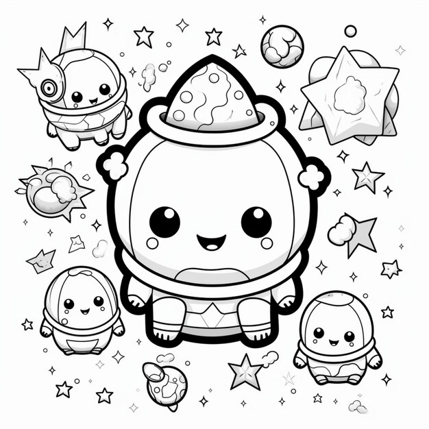 Kolorystyka Kawaii Space dla dzieci