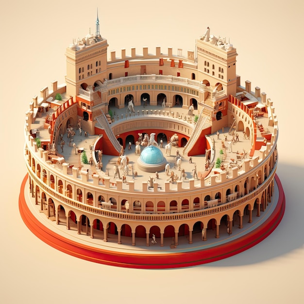 Koloseum w Rzymie, Włochy, renderowania 3D na białym tle