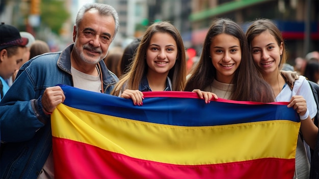 Kolumbijczycy z flagą