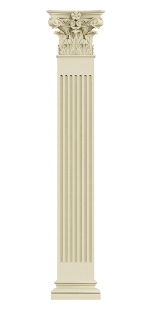 Zdjęcie kolumna architektoniczna na białym tle