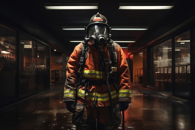 Kombinezon bunkra strażaka w generatywnej sztucznej inteligencji straży pożarnej