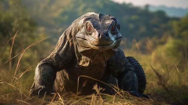 Komodo Dragon jaszczurka ładne zwierzę Wygenerowano zdjęcie AI