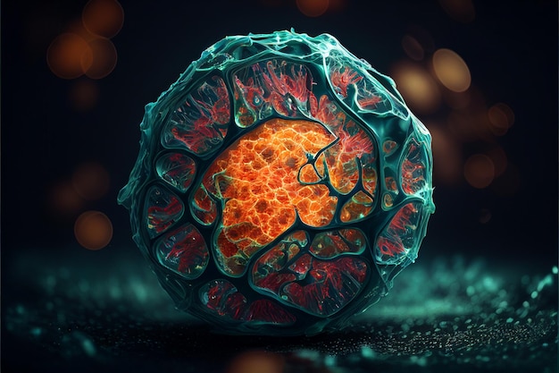 Komórki ludzkie 3d połączenia neuronowe Tło nauki o terapii komórkowej Życie i biologia medycyna naukowe badania molekularne