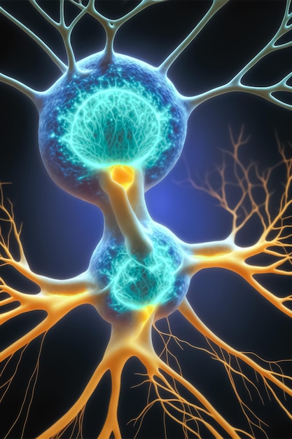 Komórki mózgowe sieci neuronów Koncepcja ludzkiego układu nerwowego i aktywności mózgu