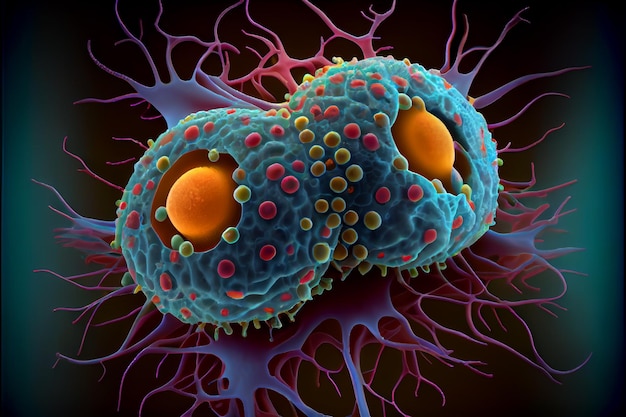 Komórki rakowe Światowy Dzień Walki z Rakiem 04 lutego renderują rzeczywistość wirtualną