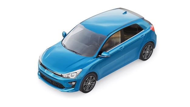 Kompaktowy miejski rodzinny hatchback ilustracja 3d