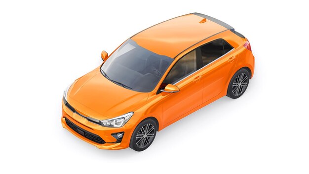 Kompaktowy miejski rodzinny hatchback ilustracja 3d