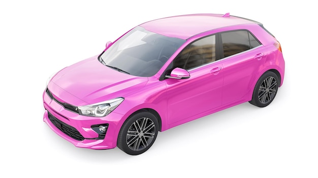 Kompaktowy miejski rodzinny hatchback ilustracja 3d