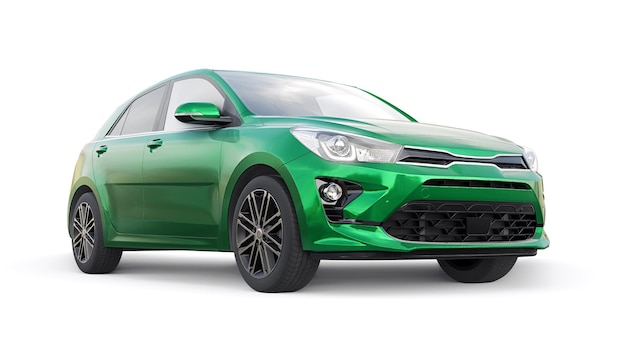 Kompaktowy miejski rodzinny hatchback ilustracja 3d