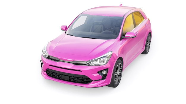 Kompaktowy miejski rodzinny hatchback ilustracja 3d