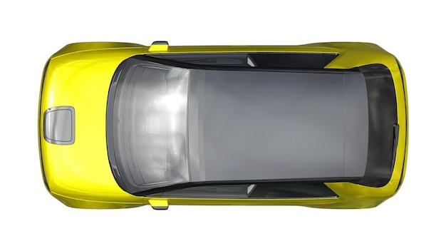 Kompaktowy samochód elektryczny z ładnym projektem na białym tle ilustracji 3d