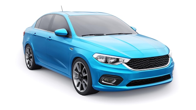 Kompaktowy samochód sportowy Rodzina Sedan 3d ilustracja