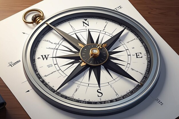 Kompas podróżujący w czasie wskazujący na przyszłość