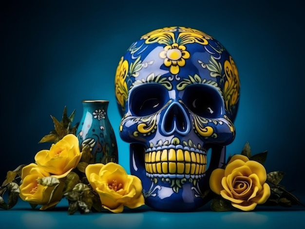 Zdjęcie kompozycja day of the dead z miejscem na kopię