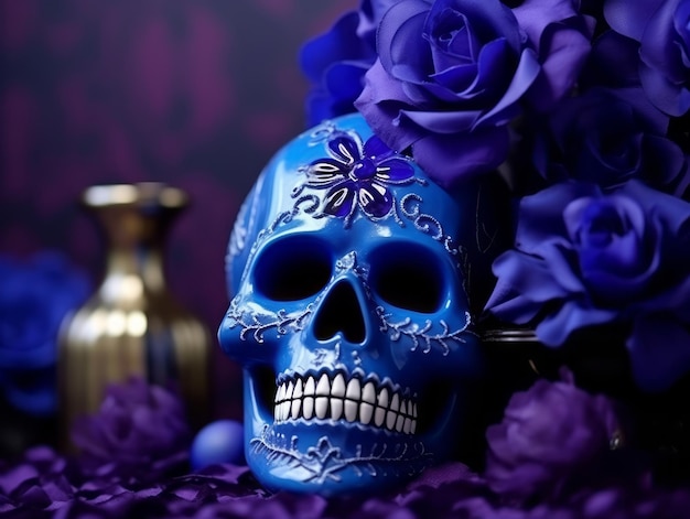 Zdjęcie kompozycja day of the dead z miejscem na kopię