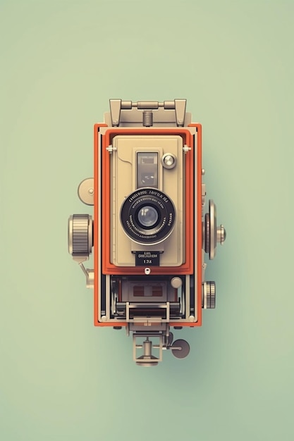 Kompozycja kamery vintage o dużym kącie