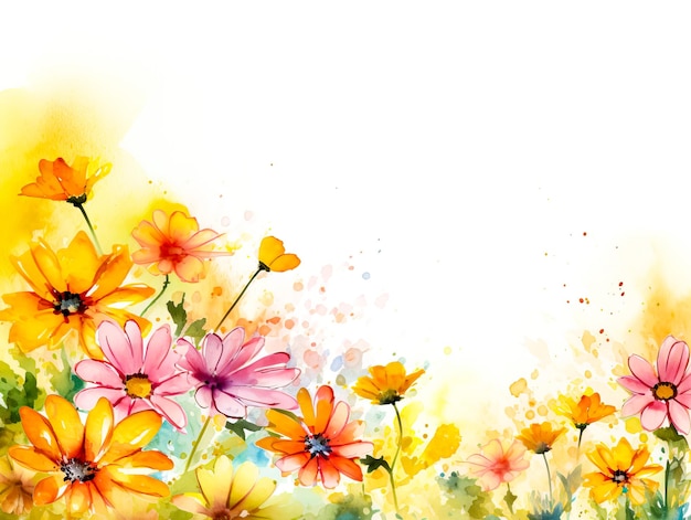 Zdjęcie kompozycja kwiatów wieniec wykonany z różnych kolorowych kwiatów na białym tle wielkanoc wiosna lato koncepcja płaskie położenie widok górny przestrzeń kopiowania ai generatywny