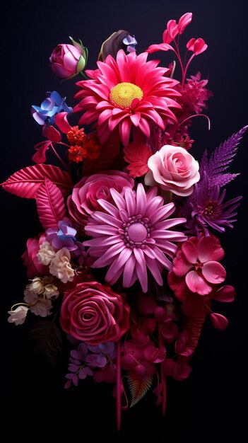 Zdjęcie kompozycja kwiatowa w modnych kolorach