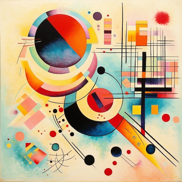Kompozycja VII farba sztuka tło abstrakcyjne geometryczne kształty