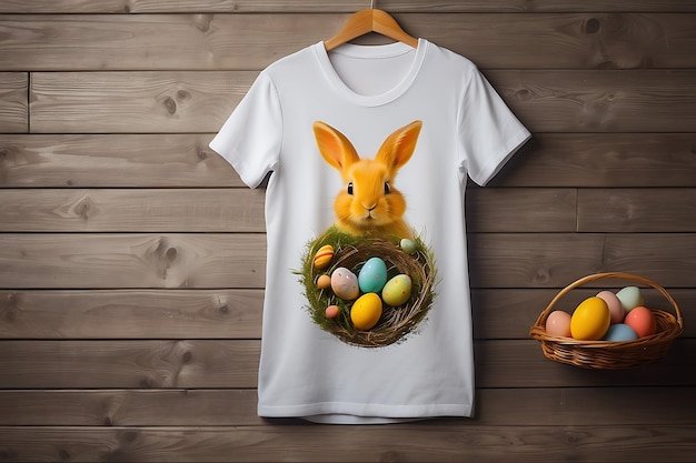 Kompozycja wielkanocna Projekt koszulki z jajkami wielkanocnymi