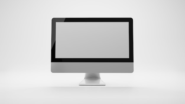 Komputer Monoblock Monitor Display Isolated, 3D render