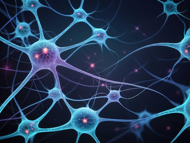 Komputerowy obraz grupy komórek mózgu