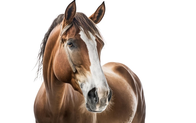 Koń z białą twarzą i białą plamą na nosie.