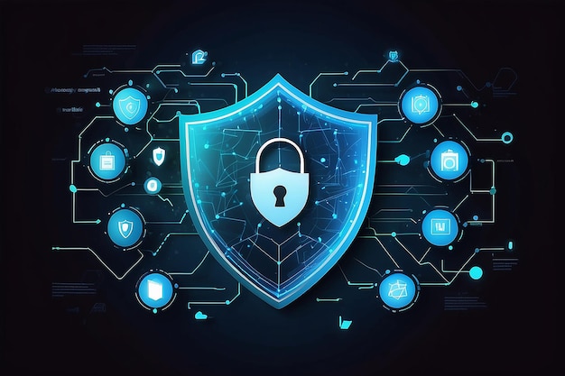 Koncepcja bezpieczeństwa cyfrowego Ochrona danych cyberbezpieczeństwa zabezpieczenie sieci koncepcja bezpieczeństwa danych