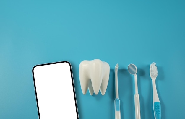 Koncepcja dentystyczna zdrowy sprzęt narzędzia opieka dentystyczna Profesjonalny baner