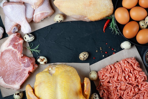Koncepcja diety mięsożerców Surowce do diety zero węglowodanów mięso drobiowe jaja