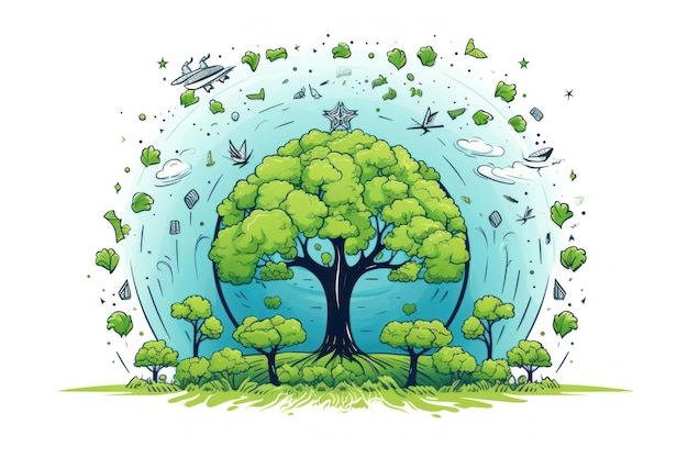 Koncepcja dla Międzynarodowego Dnia Pokoju ekologicznie kwitnąca planeta