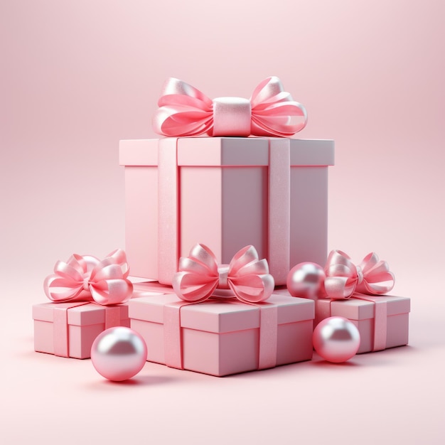 Zdjęcie koncepcja dnia walentynek różowe pudełko podarunkowe w kształcie serca koncepcja miłości generatywna sztuczna inteligencja