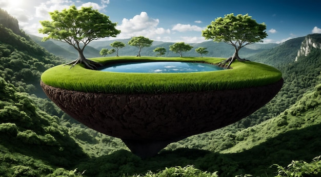 Zdjęcie koncepcja dnia ziemi: uratuj świat na muchu, globie i lesie, przyjazna dla środowiska planeta ziemia, tło przyrody 8k