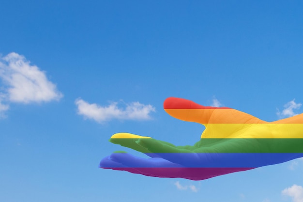 Koncepcja dumy związkowej lgbttęcza na znaku miłości lgbtq i solidarności z mniejszościami seksualnymi