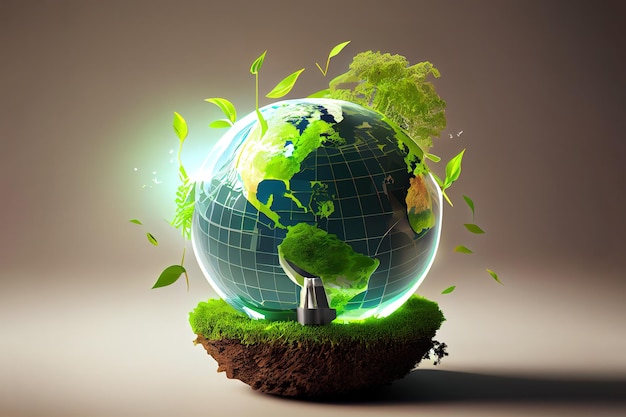 Koncepcja energii odnawialnej Dzień Ziemi lub ochrona środowiska Generative Ai