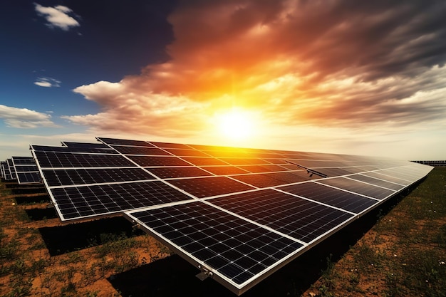 Koncepcja energii odnawialnej panele słoneczne