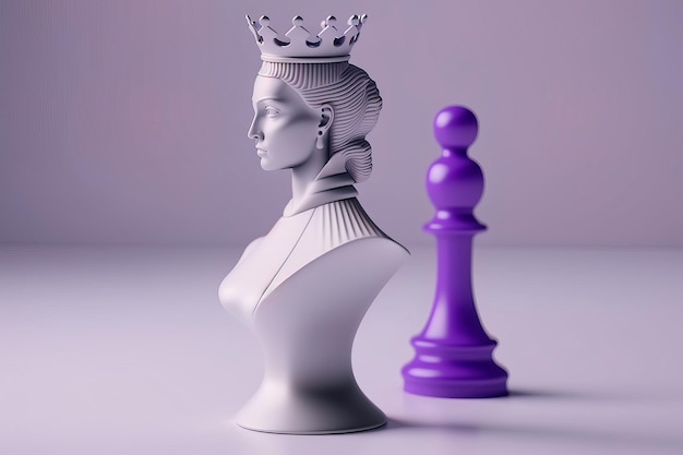 Koncepcja feminizmu z szachową generatywną sztuczną inteligencją z okazji Międzynarodowego Dnia Kobiet