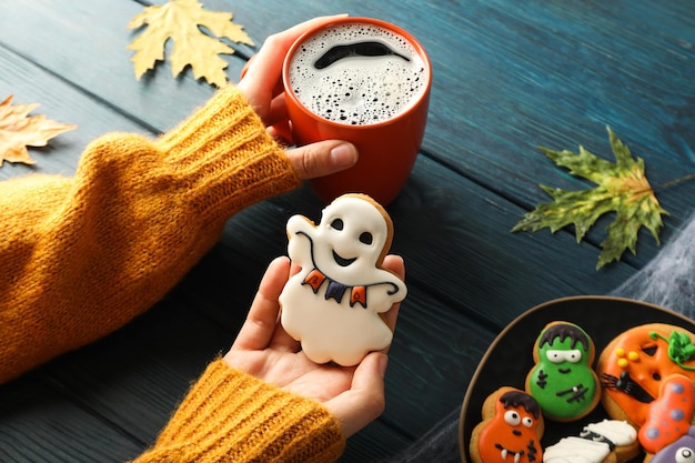 Koncepcja Halloweenowych słodyczy Śmieszne Halloweenowe słodycze