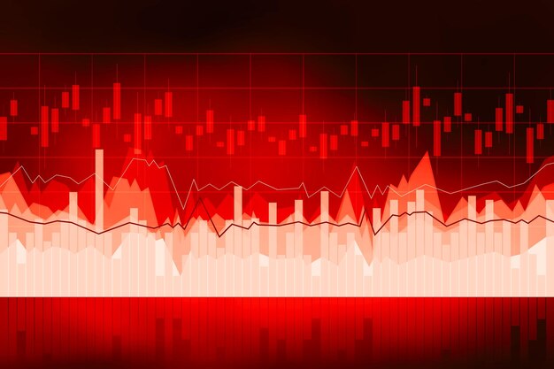 Koncepcja handlu wykresem danych biznesowych czerwony