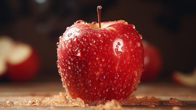 Zdjęcie koncepcja ilustracji ugryzienia jabłka i cała ekspresja graficzna