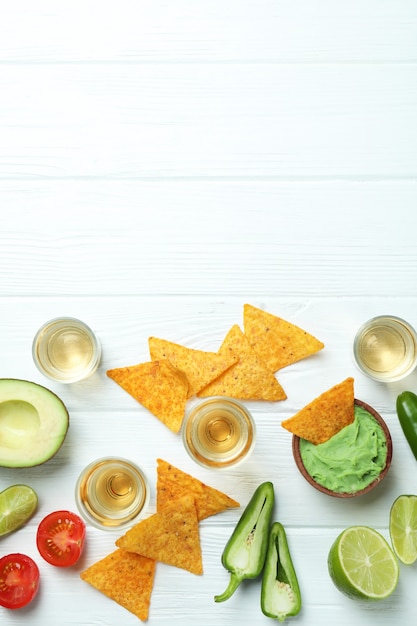 Koncepcja Imprezy Z Tequilą, Guacamole I Frytkami