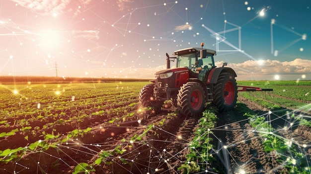 koncepcja inteligentnego rolnictwa podkreślająca rozwiązania oparte na technologii dla rolnictwa i produkcji żywności