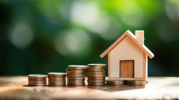 koncepcja inwestycji i oszczędności w domu i monetach