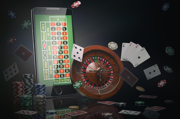 Koncepcja kasyna online Ruletka na telefon komórkowy z automatem i kartami do gry w kasynie