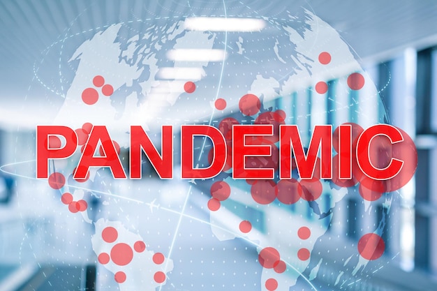 Koncepcja koronawirusa World Pandemic 3D Globe 2020