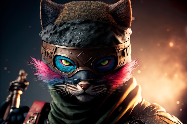 Koncepcja kota wojownika ninja Generacyjna sztuczna inteligencja