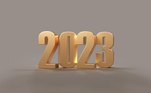 Koncepcja kreatywnego projektowania Nowego Roku 2023 - renderowany obraz 3D