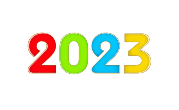 Koncepcja kreatywnego projektowania Nowego Roku 2023 - renderowany obraz 3D